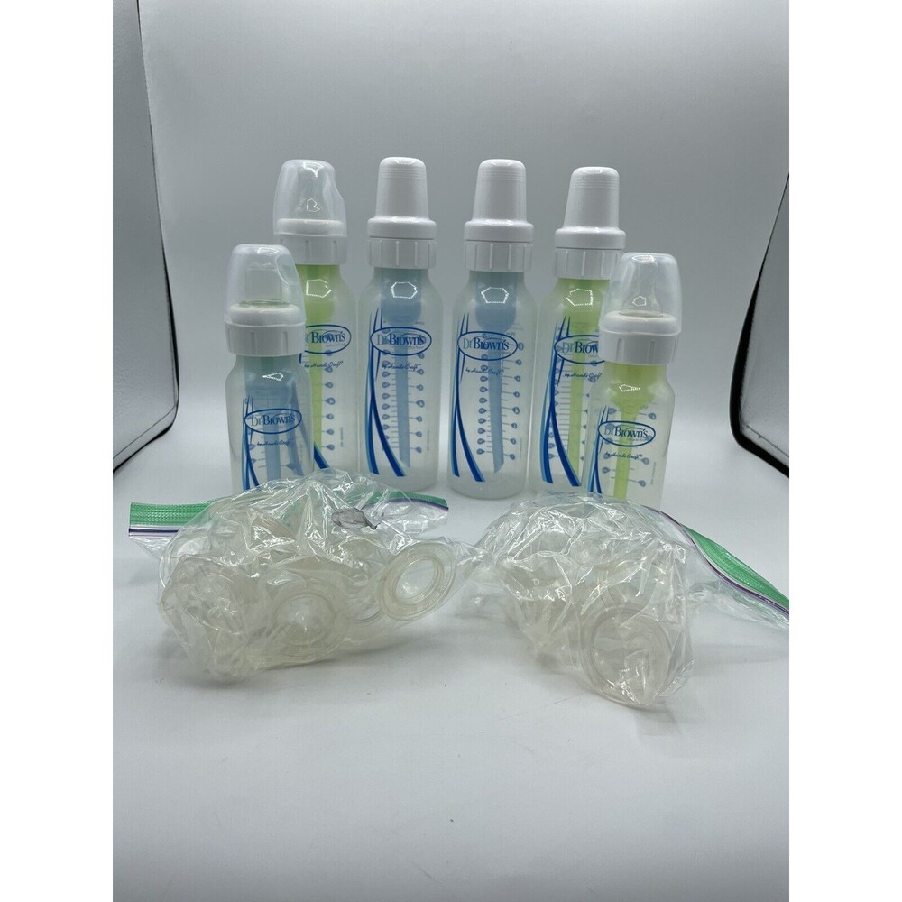 6 Dr. Brown's Anti-Colic Natural Flow Bottles 2x4 oz and 4x8 oz Bs286